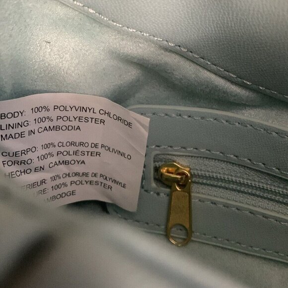 Steve Madden Corinne Crescent Crossbody 2-way Bag Ruched Handle Sea Crush Mint - Picture 8 of 12